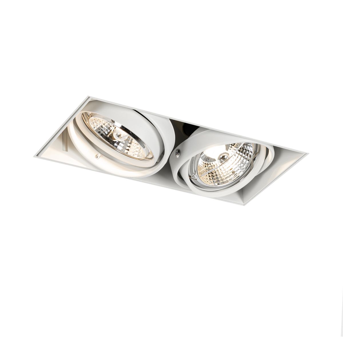 Set van 6 inbouwspots wit GU10 70mm 2-lichts trimless - Oneon