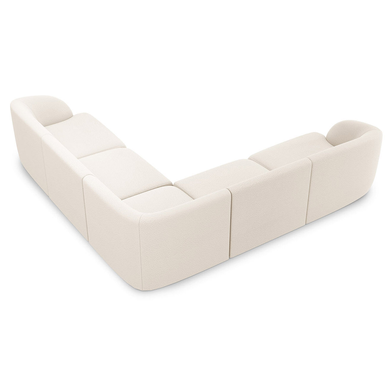 Micadoni Canapé d'angle symétrique Bouclé Miley Bouclé 5 Places beige - 252x252x74 cm