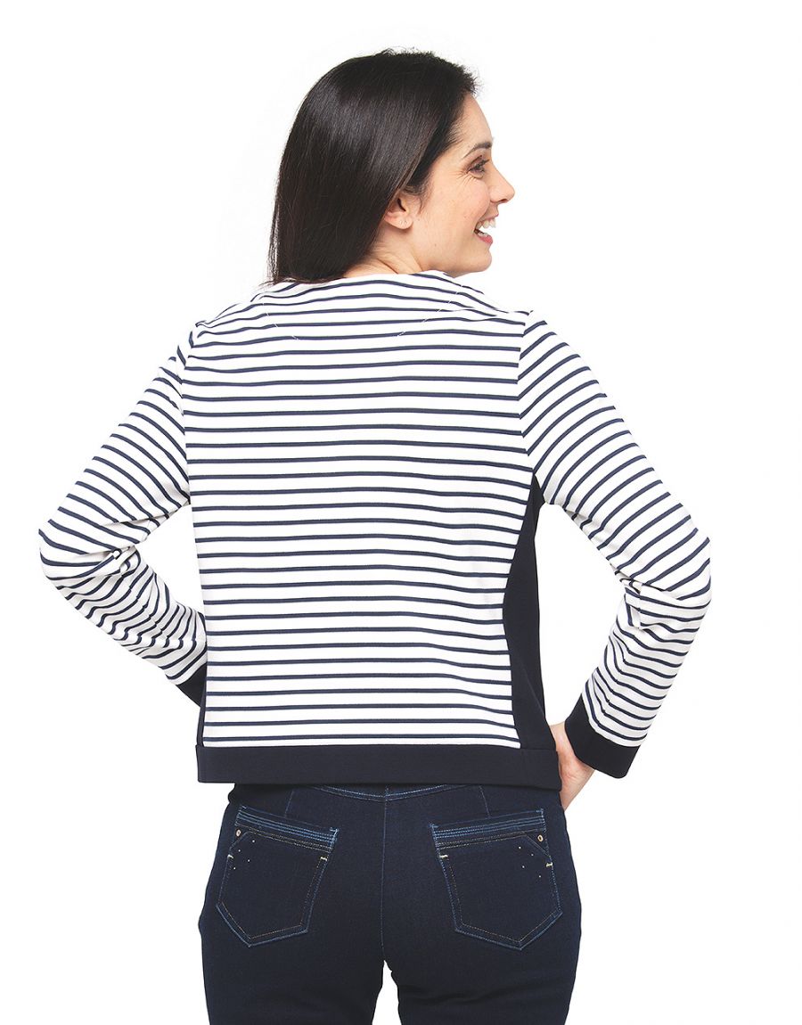 Veste milano rayée bleu