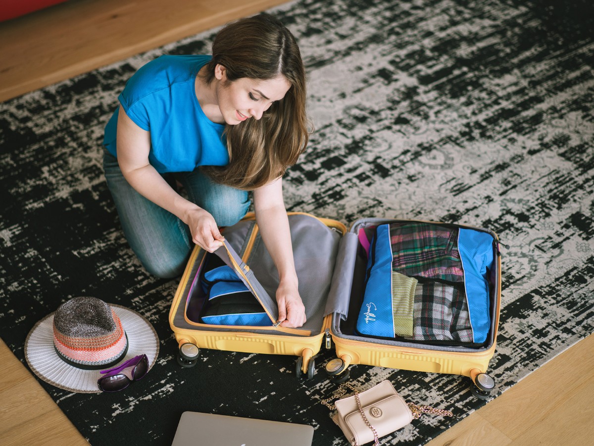 Sunflake set van 3 Packing Cubes - Blue