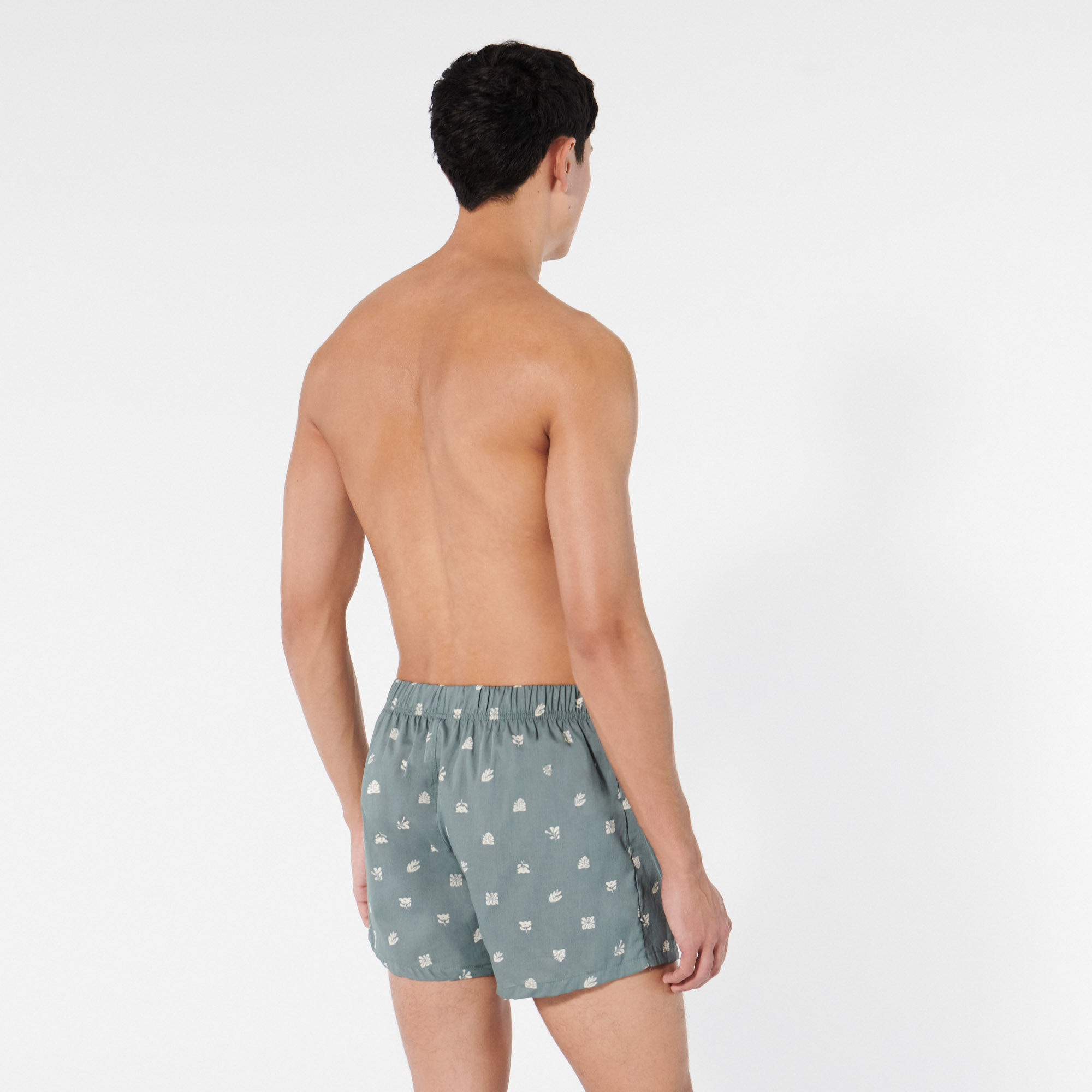 Caleçon à motifs feuilles en coton