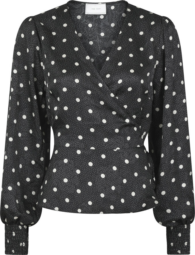 Neo Noir Merry Retro Dot Blouse Black