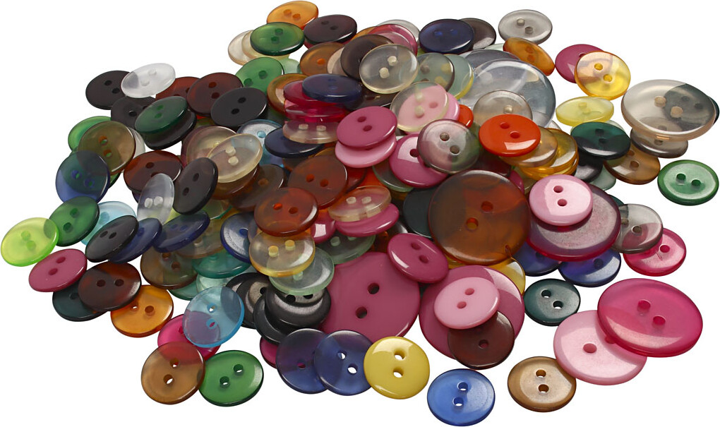 Knappe-Mix - Ø 12+18+20 MM - Assorterede Farver - 800 Stk