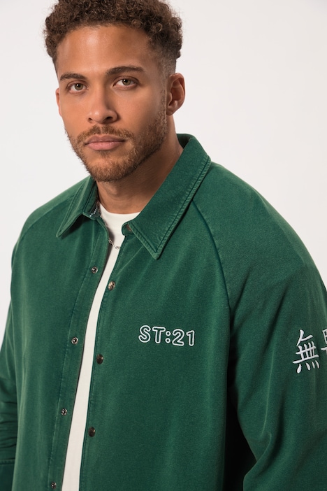 STHUGE Sweathemd, Langarm, Boxy Fit, Kentkragen, bis 8 XL