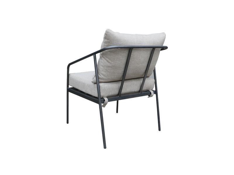 COCON Loungeset Origlio, Beige/Schwarz, 4 Sitzplätze Ein Zweiersofa, zwei Stühle und zwei Tische für Garten, Terrasse oder Balkon