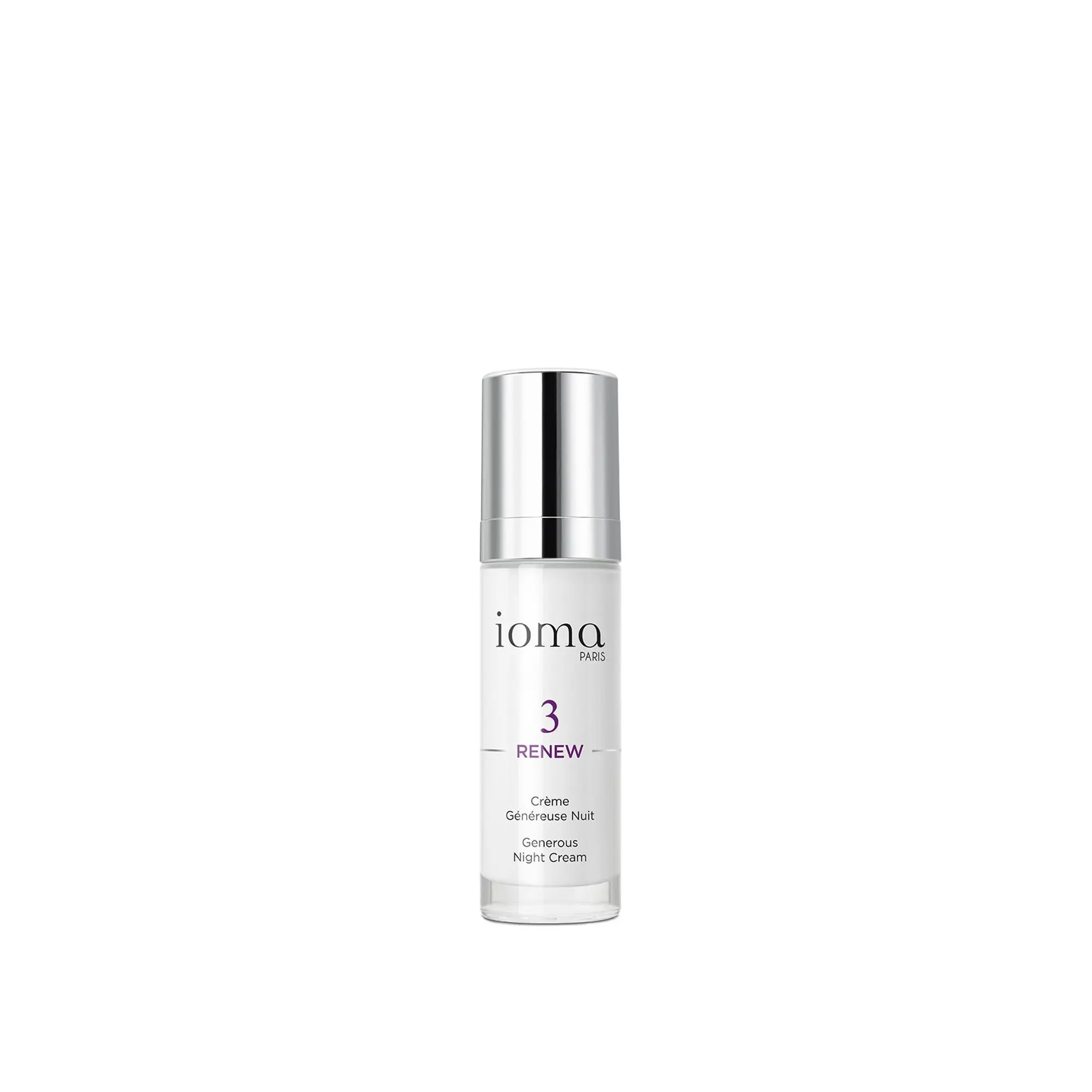 Ioma - Crème Généreuse NuitCrème de Nuit Anti-âge Protectrice et Réparatrice Flacon-pompe 30ml - Soin de nuit