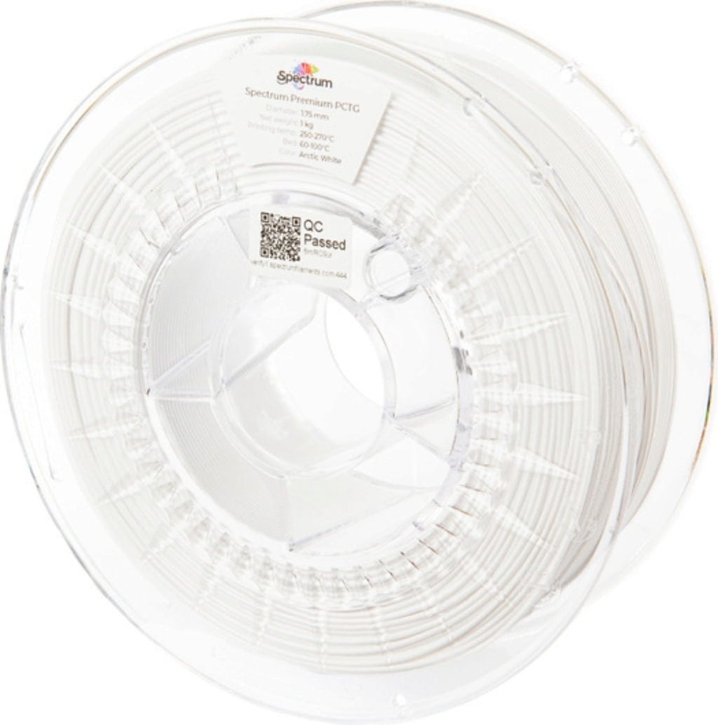 Spectrum  Premium PCTG Arctic White, 1,75 mm / 1000 g    Hochwertige Alternative zu PET-G in Arctic White
