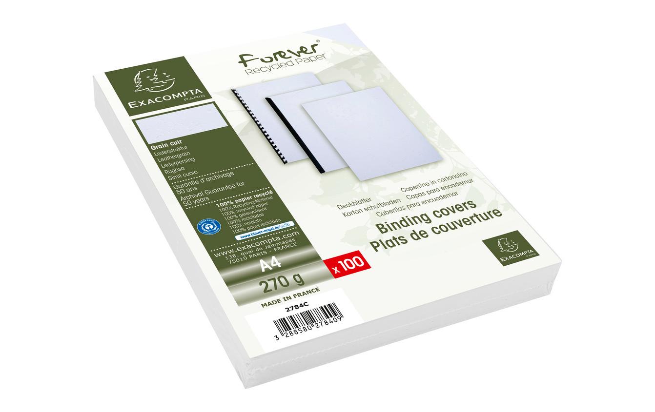 Einbanddeckel Evercover 270 g/m², 100 Stück, WeissDeckblätter ideal zum erstellen von Unterlagen