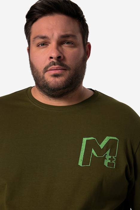 Men+ T-Shirt, Halbarm, Bauchfit, Frontdruck, bis 8 XL
