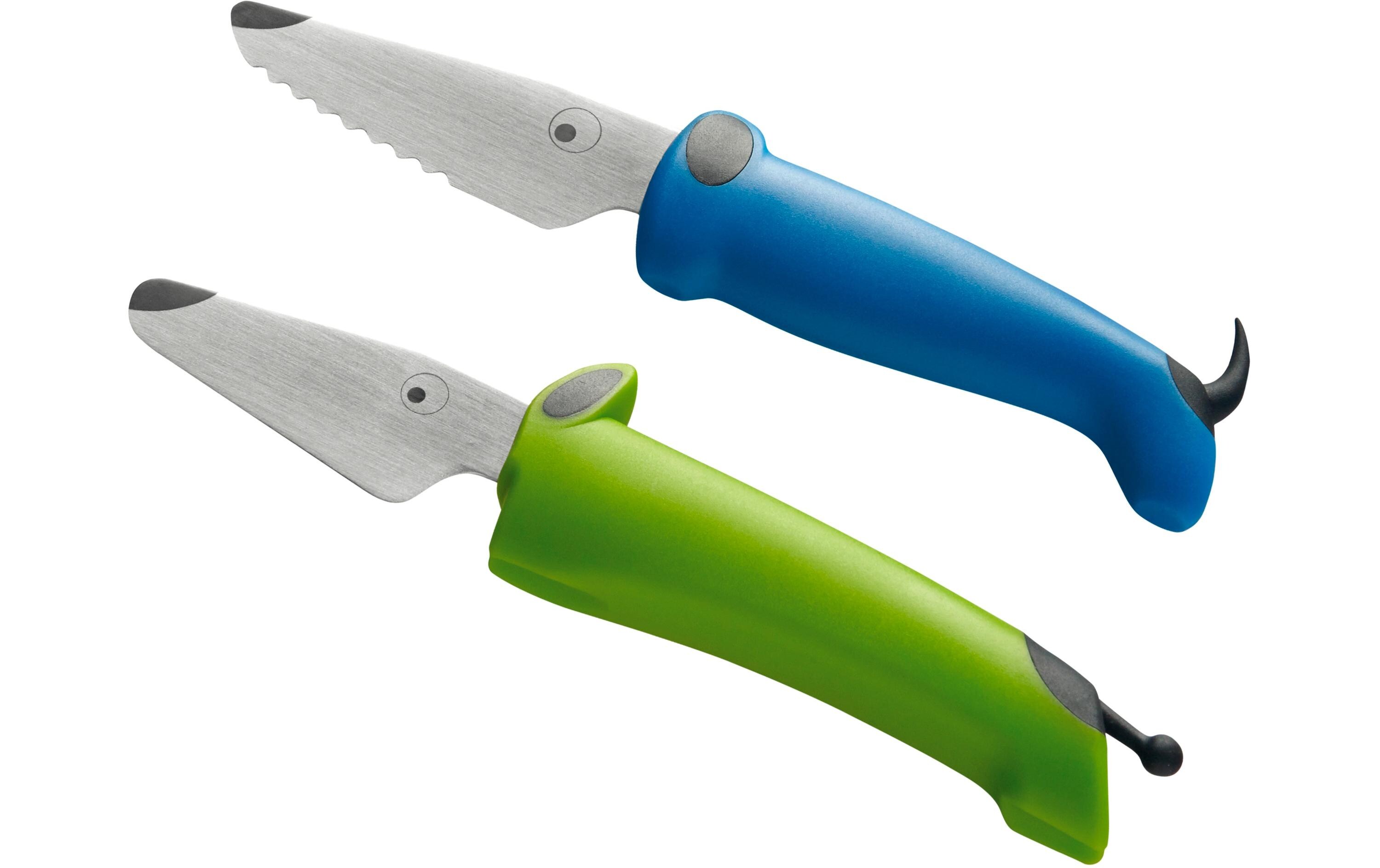 Kinder Küchenmesser 2er Set Blau/GrünKinderfreundliche Messer