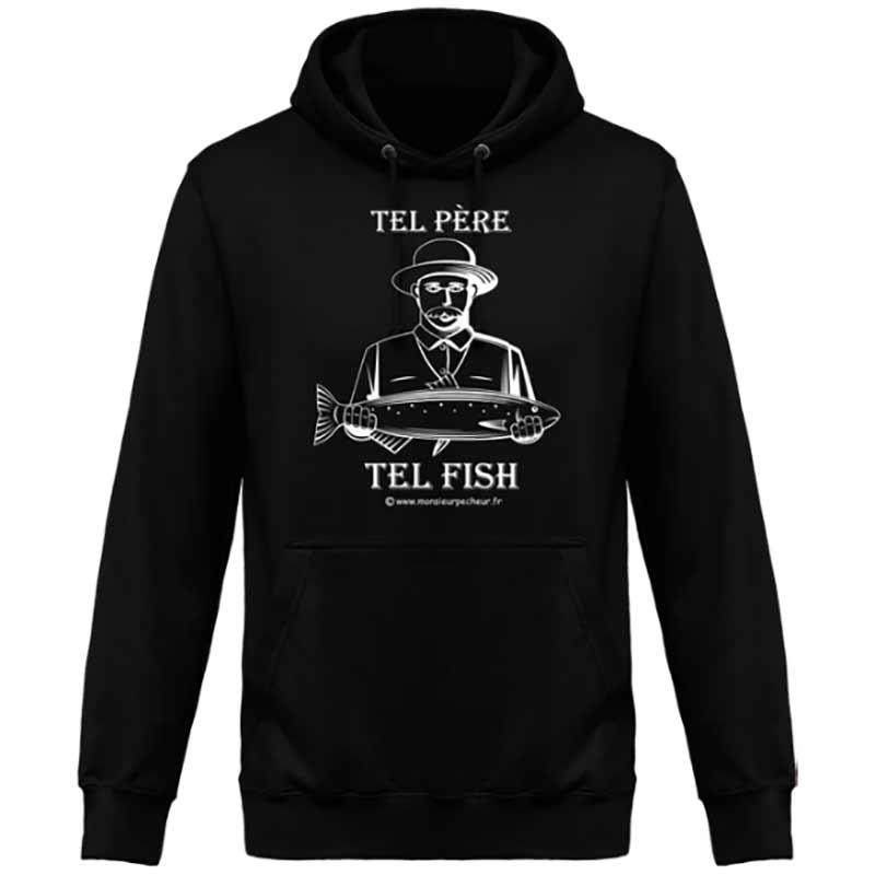 Sweat Homme Monsieur Pêcheur Tel Père Tel Fish - Jet Black