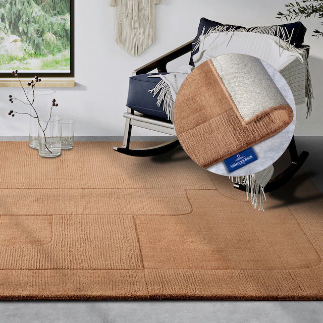 Villeroy & Boch Wollteppich »Charlotte« rechteckig 10 mm Höhe Läufer, Handgewebt, Wolle, Natur, Läufer, Wohnzimmer, Geometrie