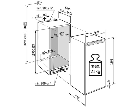 LIEBHERR - Congélateur encastrable armoire SIFNDI4556-22, 156 litres, No frost, Niche 140 cm