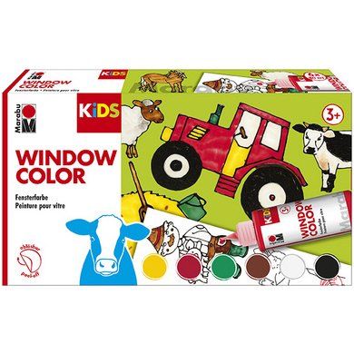 KiDS Kit de peinture pour vitre 'FERME', 6 x 80 ml