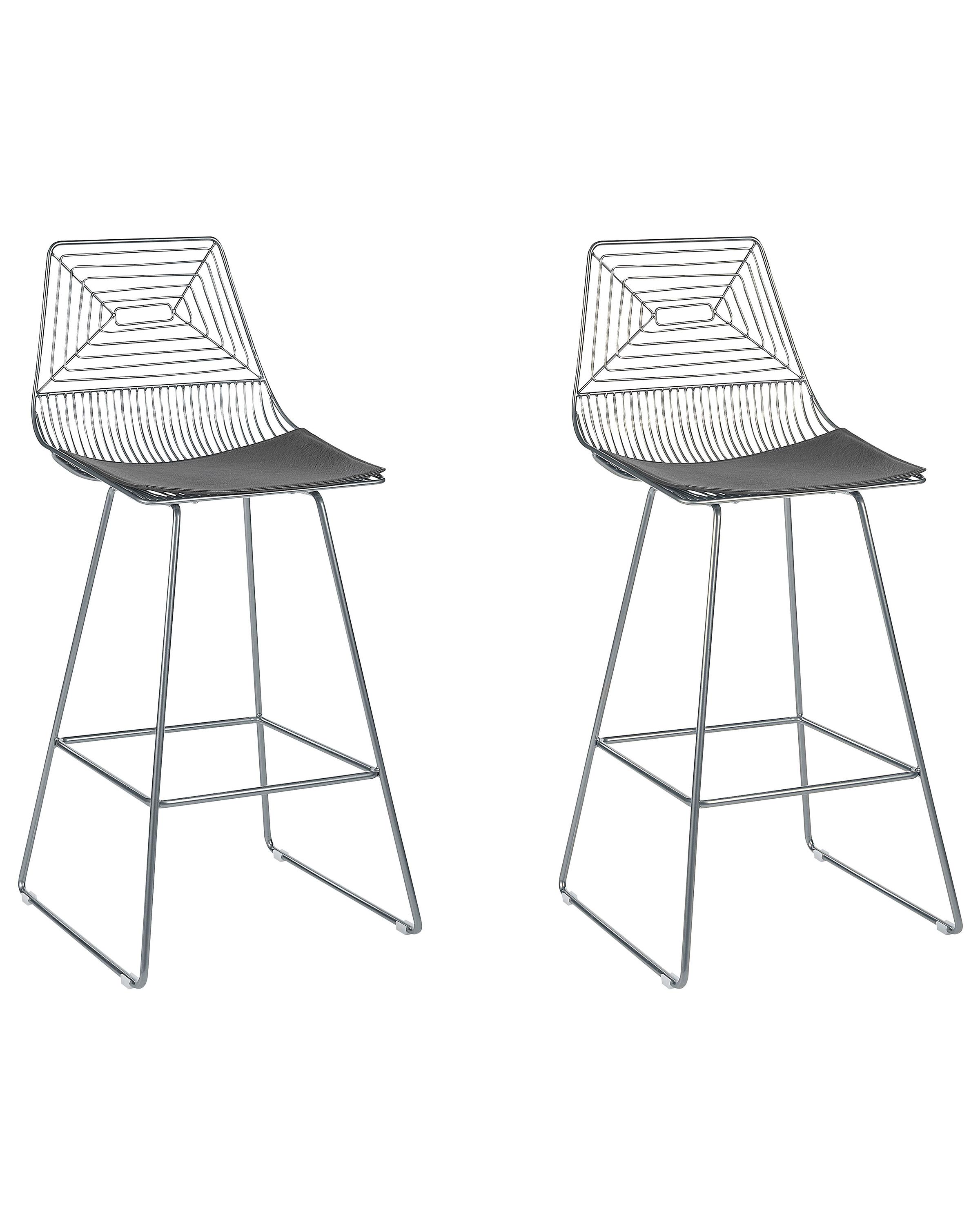 Set van 2 barstoelen BISBEE Metaal Zilver