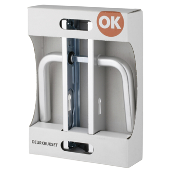 OK deurkrukset recht kortschild sleutel 56mm aluminium