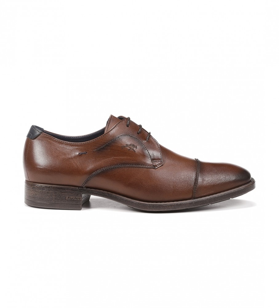 Sapatos de couro Fluchos F1055 marrom médio