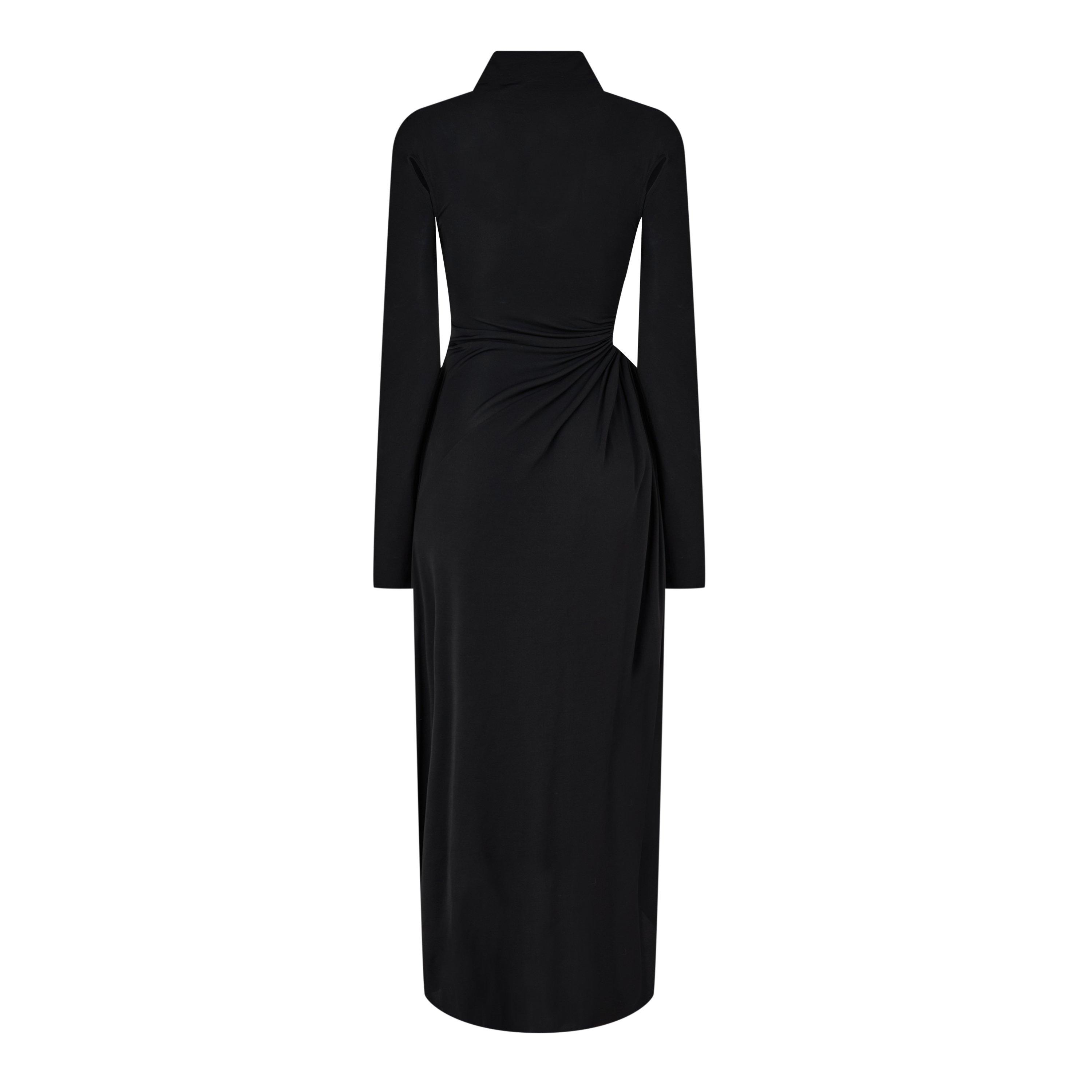 Off White Stamp Ruched Layered Maxi Dress