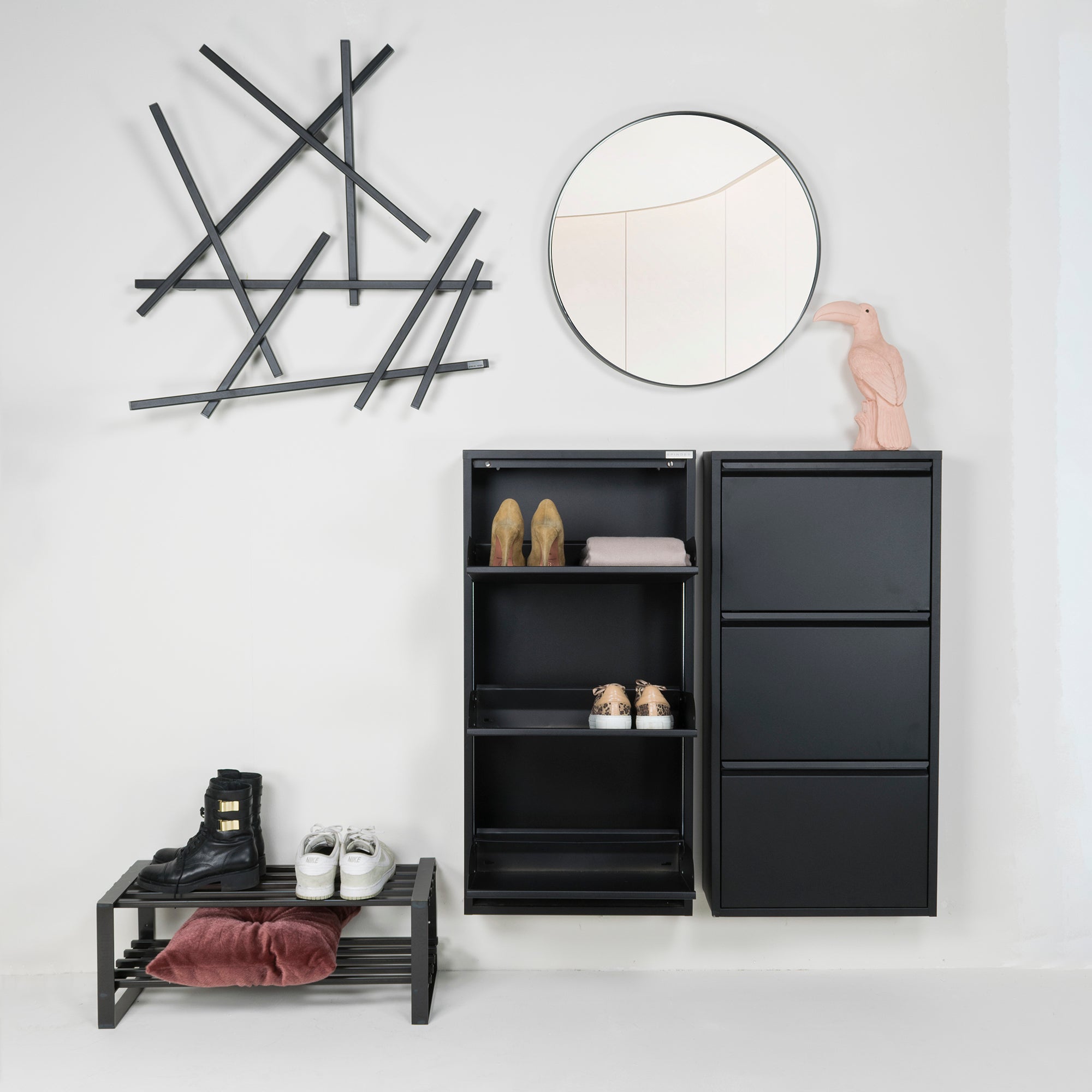 Spinder Design Billy 3 Schoenenkast - Zwart