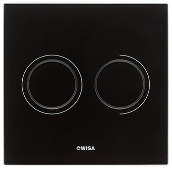 Wisa XS bedieningsplaat Luga DF pneumatisch 16x16cm glas zwart