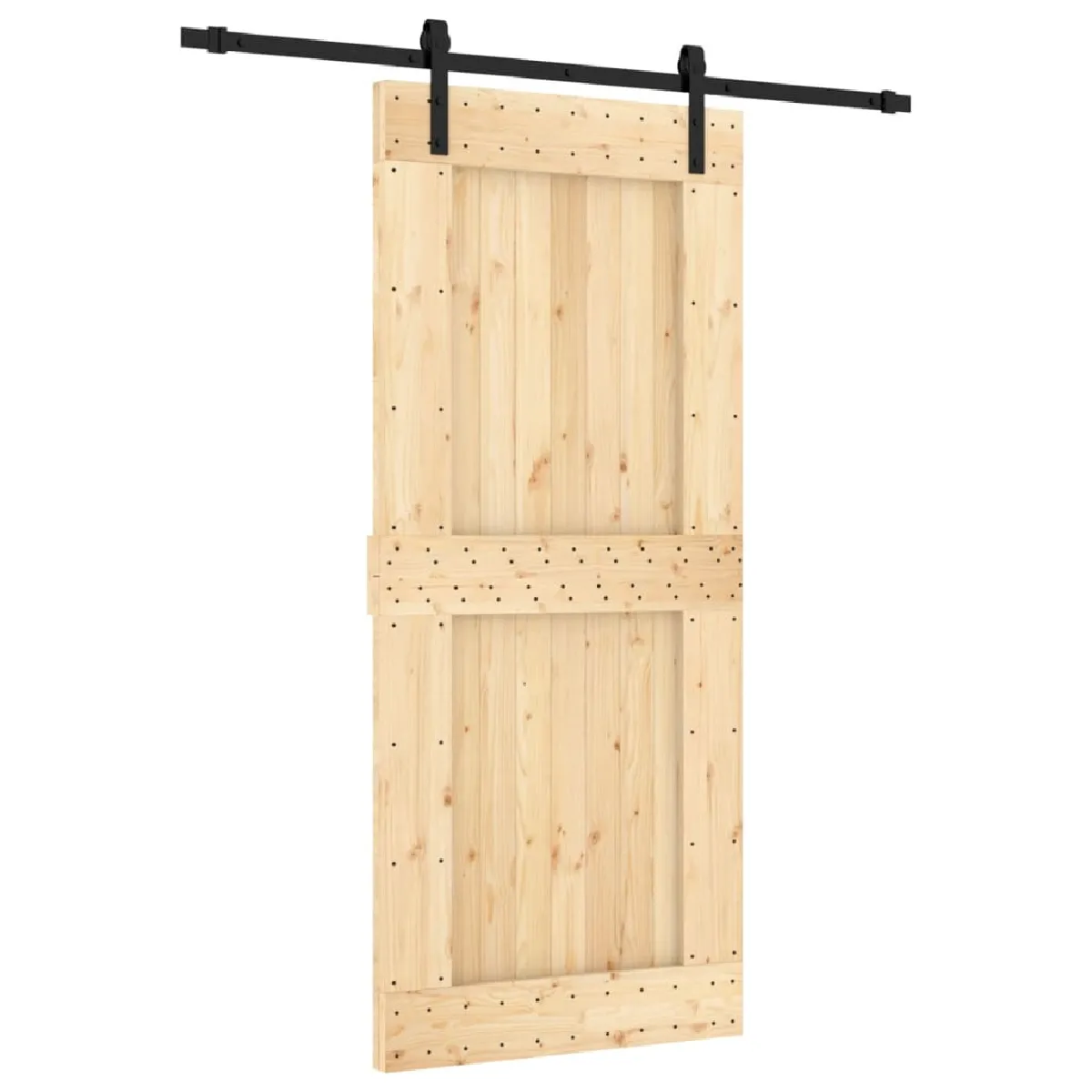 vidaXL Porte coulissante pin massif 90x210 cm avec kit