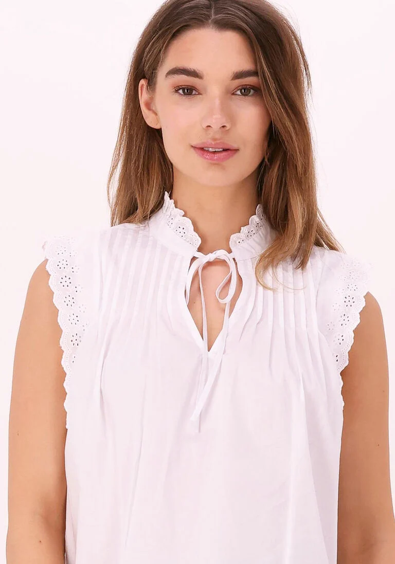 CO\\'COUTURE witte co'couture blouse prima pintuck top