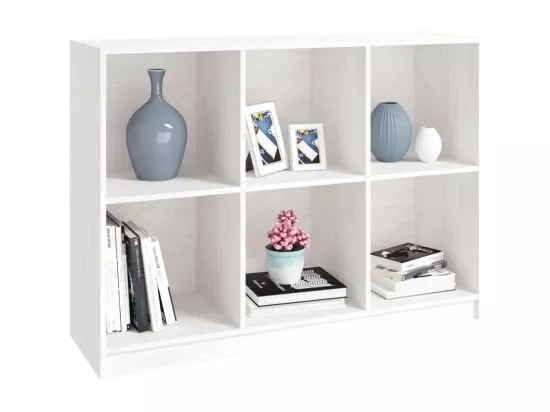 Bibliothèque Blanc 104x33x76 cm bois de pin massif