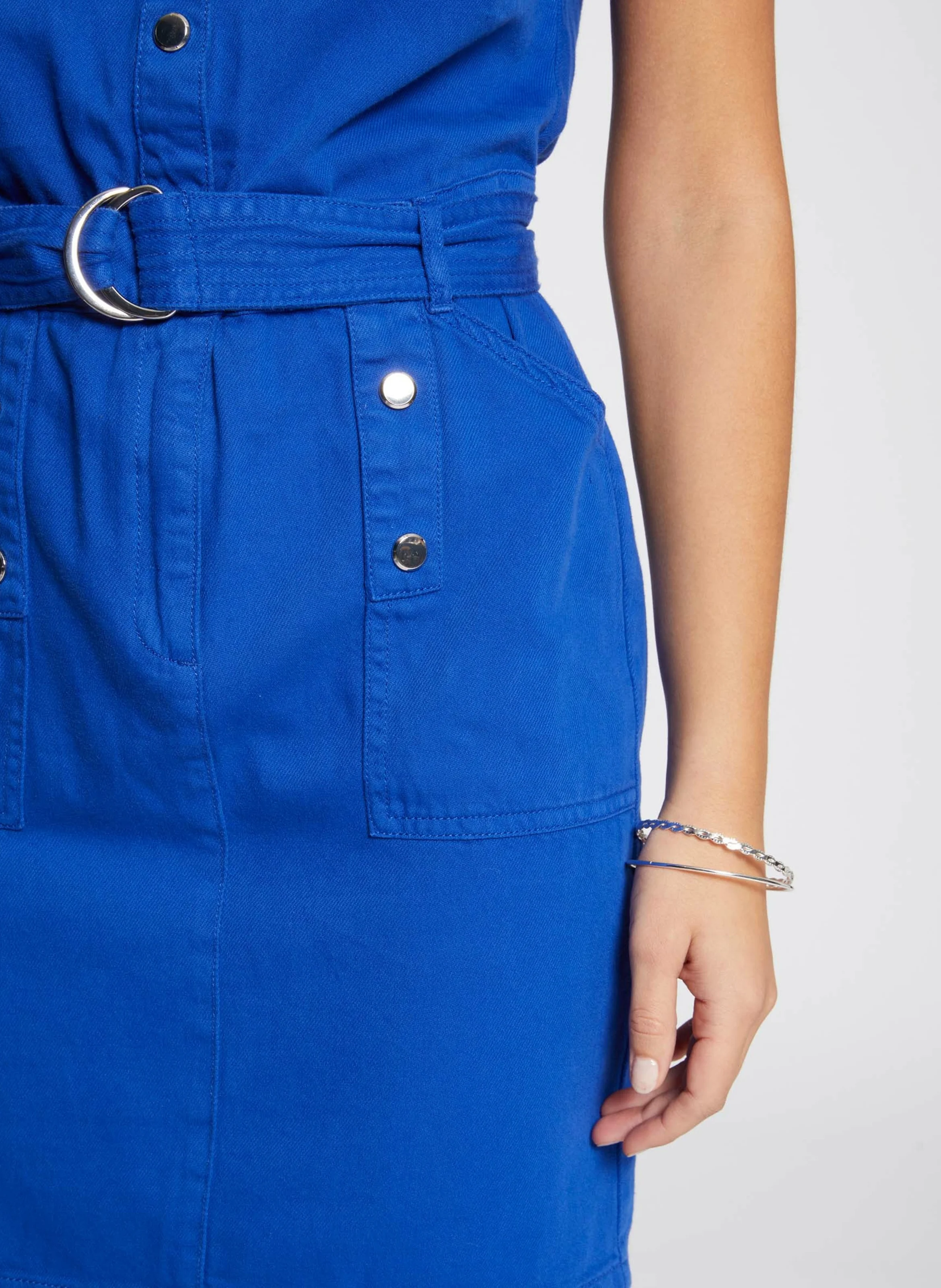 RDENIM - Robe courte ajustée en jean | Bleu