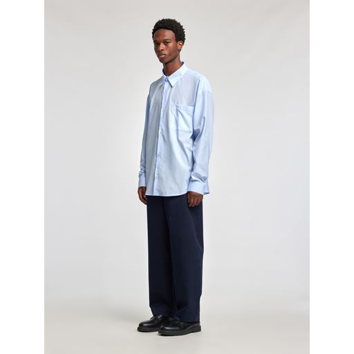 Annarr Volund-Poplin Classic Stripe Skjorte, Cashmere Blue, XL