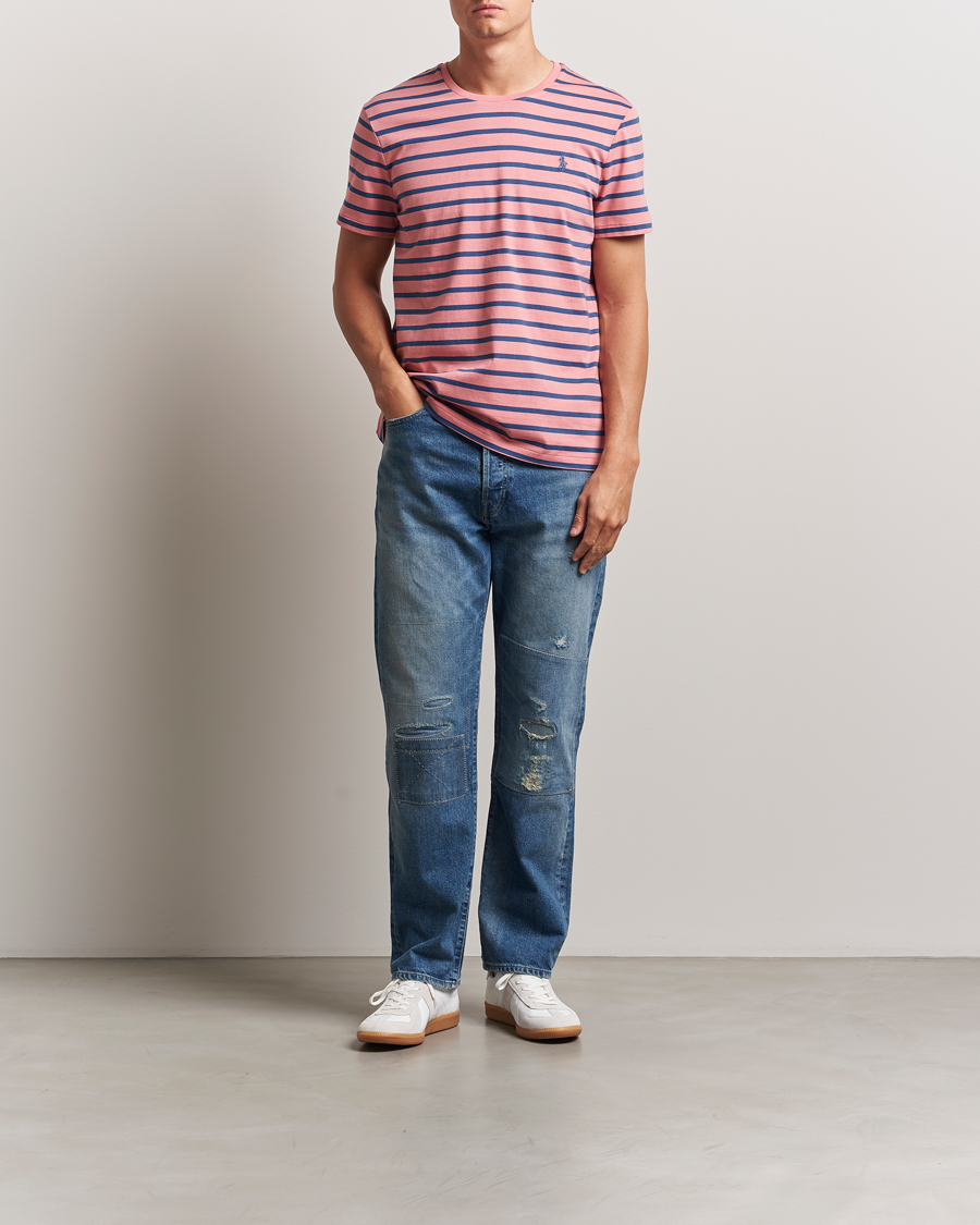 Polo Ralph Lauren Custom Slim Fit Striped Tee Desert Rose/Old Royal