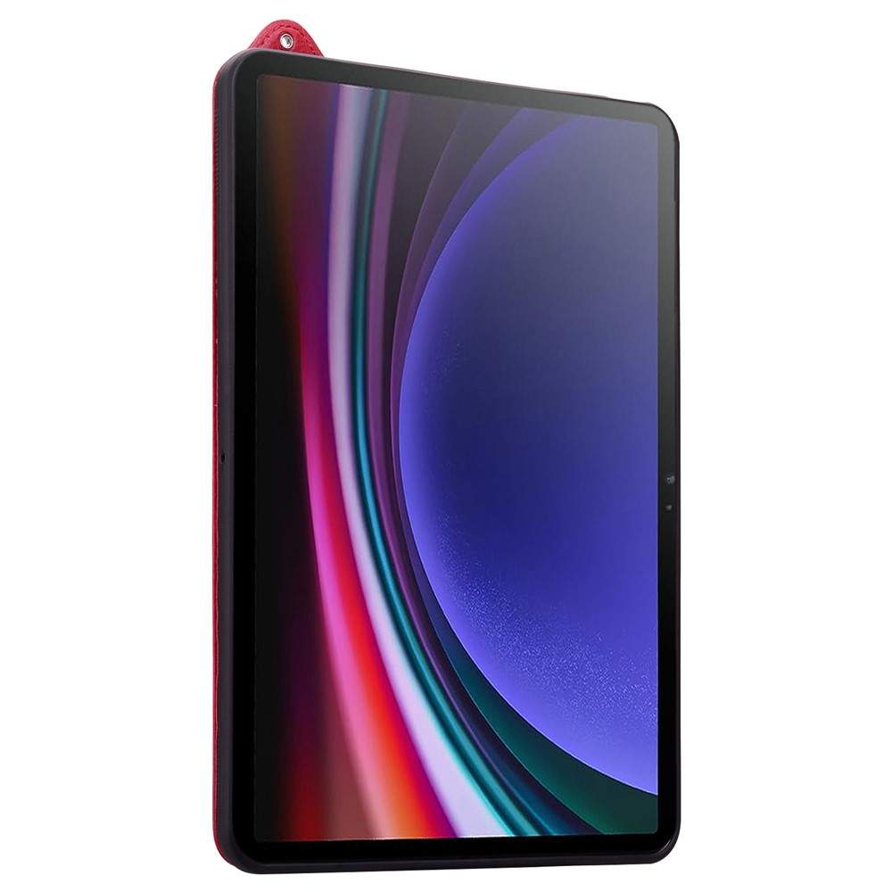 Samsung Galaxy Tab S11 Ultra Leder Hülle mit Handschlaufe - Rot