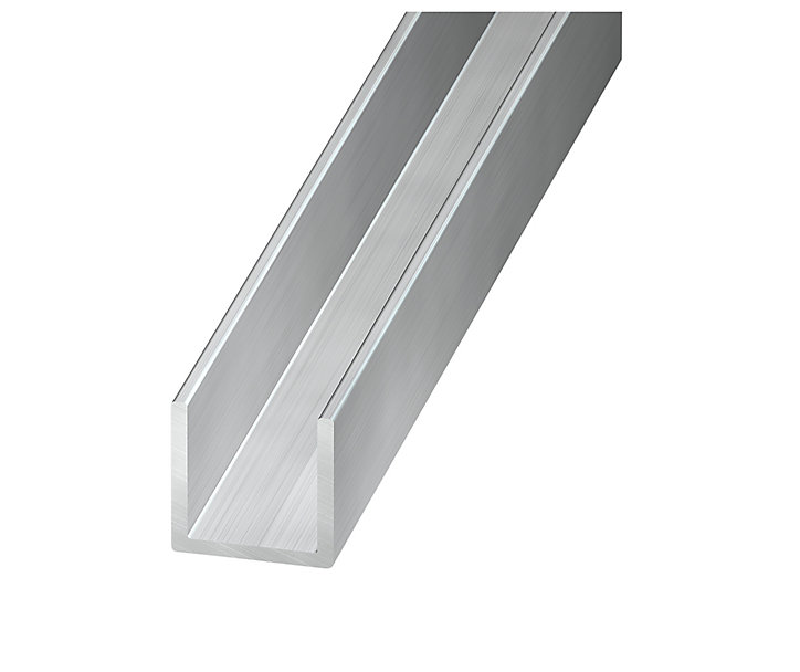 U aluminium brut 15 x 12 x 15 mm Ep. 1,5 mm, 1 m