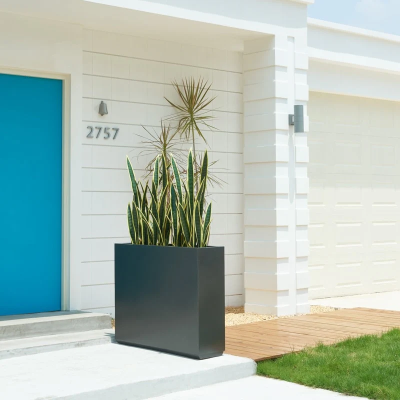 Metallic Heavy Planter for Outdoor Plants, 38Lx10Wx30H Inches Tall and Long Metal Divider Planter Box - 38x30x10