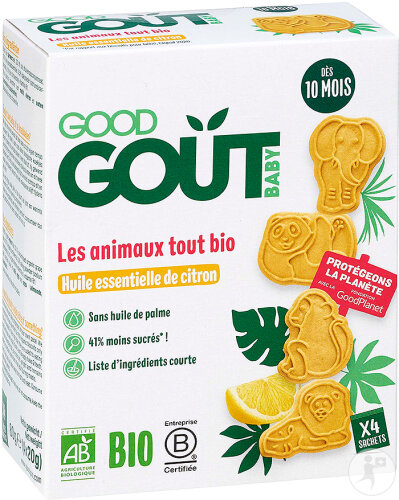 Good Goût Les Animaux Tout Bio Au Citron 80g