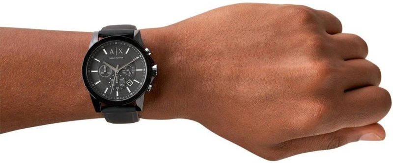 Armani Exchange - Chronograaf - Zwart - Nylon Plastic - Siliconen Band