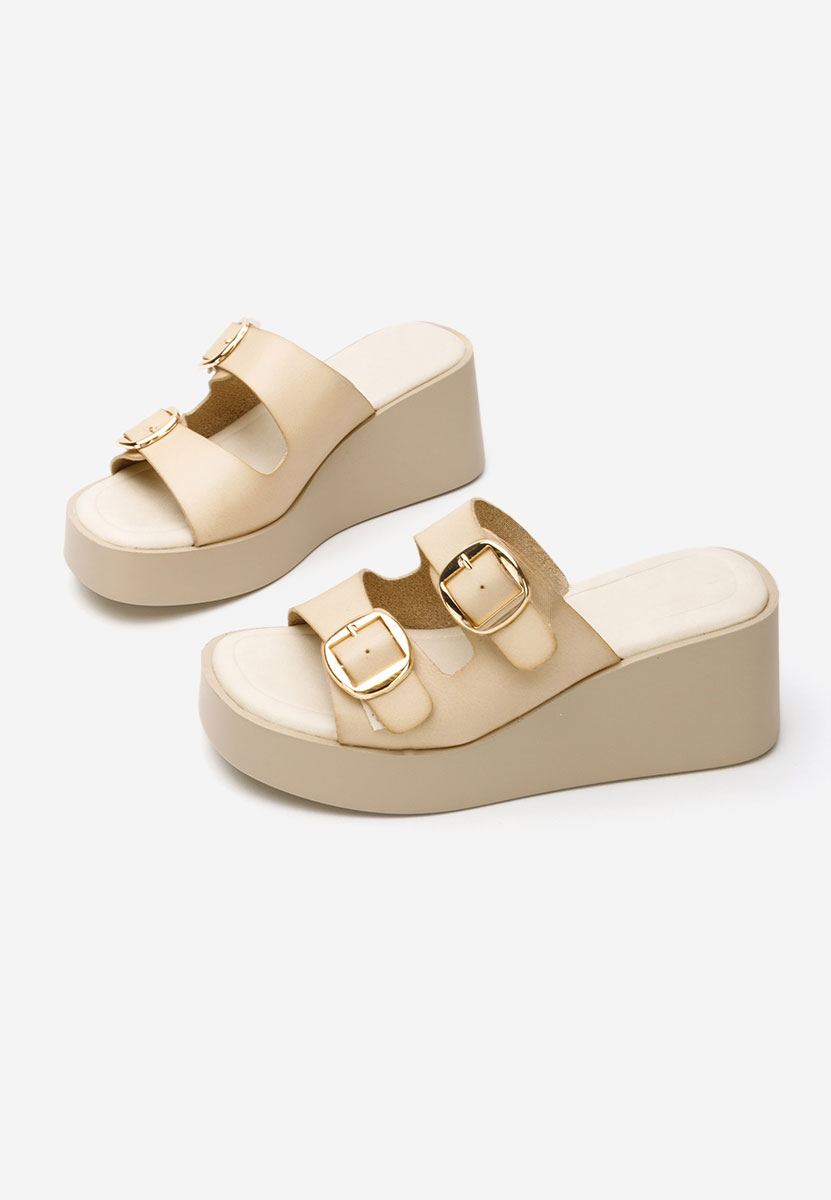 Mules à plateforme beige Petricia