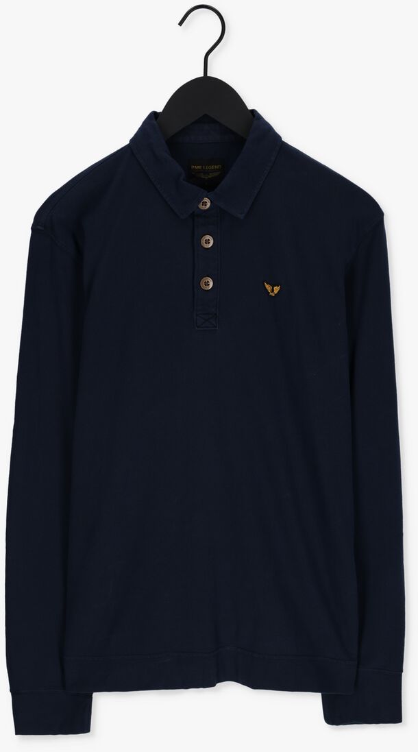 PME LEGEND blauwe pme legend polo long sleeve polo pique garment dye