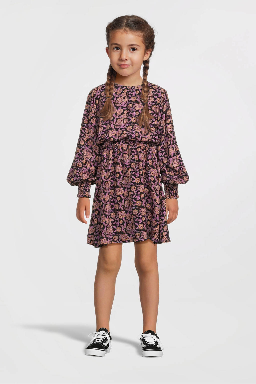 LOOXS jurk met all over print paars
