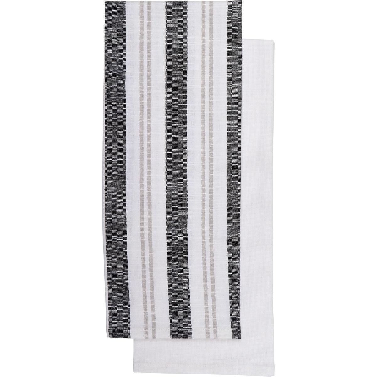 SET 2 TORCHONS LEWIS 50X70CM COTON NOIR