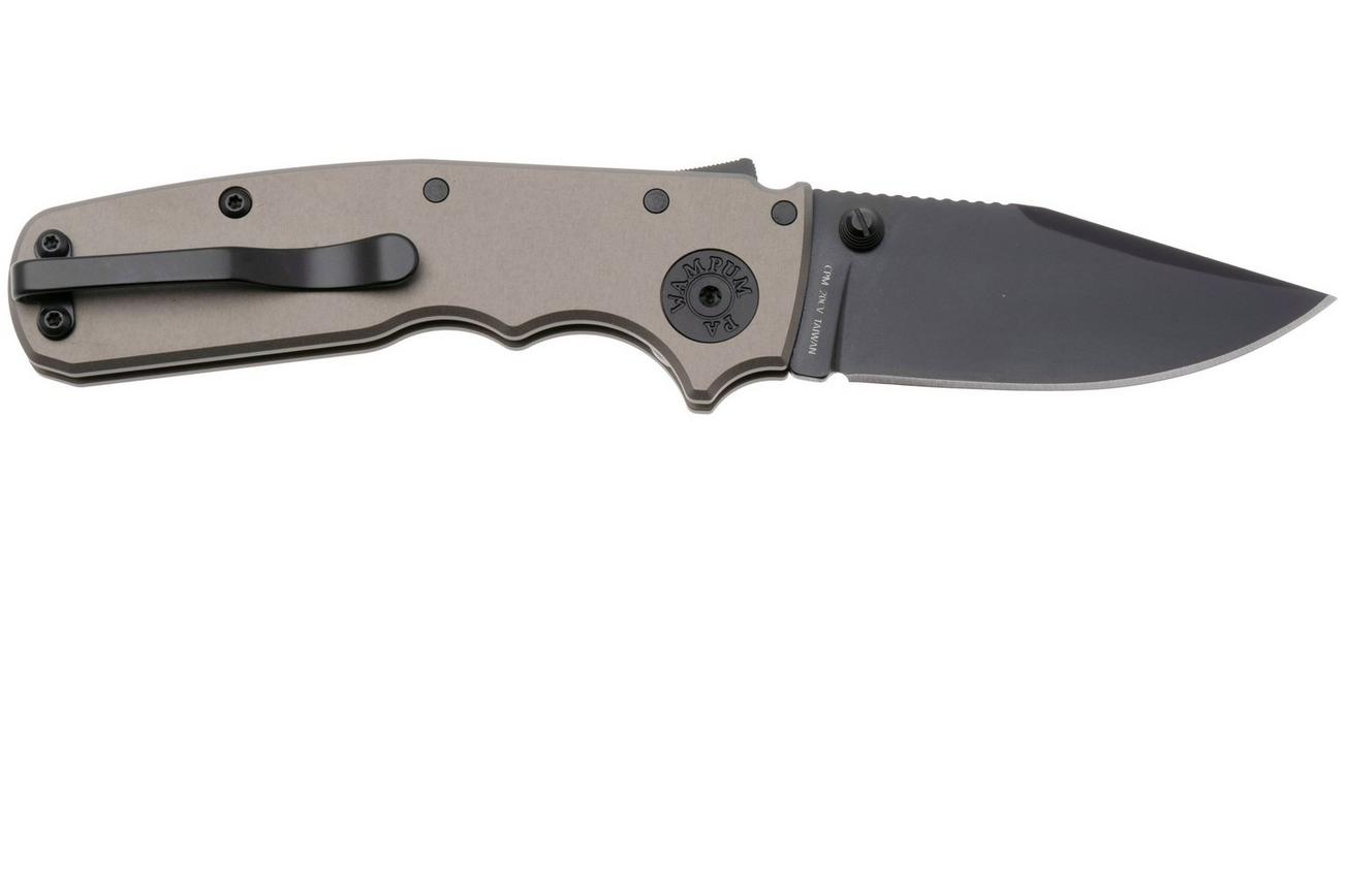 Demko Knives Shark-Cub Shark-Lock Clip Point SC-20CV-ALUM-AG-CP Artillery Grey Anodized Aluminium, zakmes