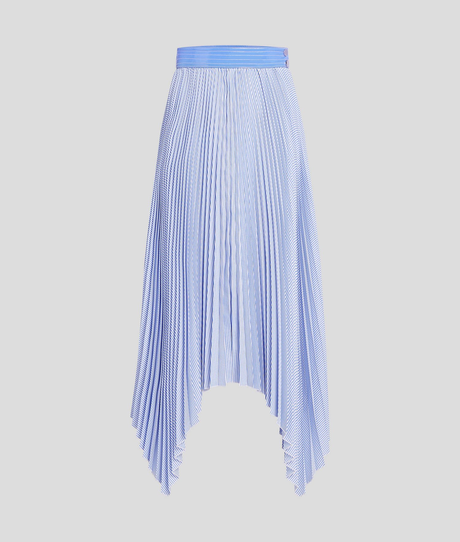 JUPE PLISSÉE ASYMÉTRIQUE - Ultramarine - Rayures blanches