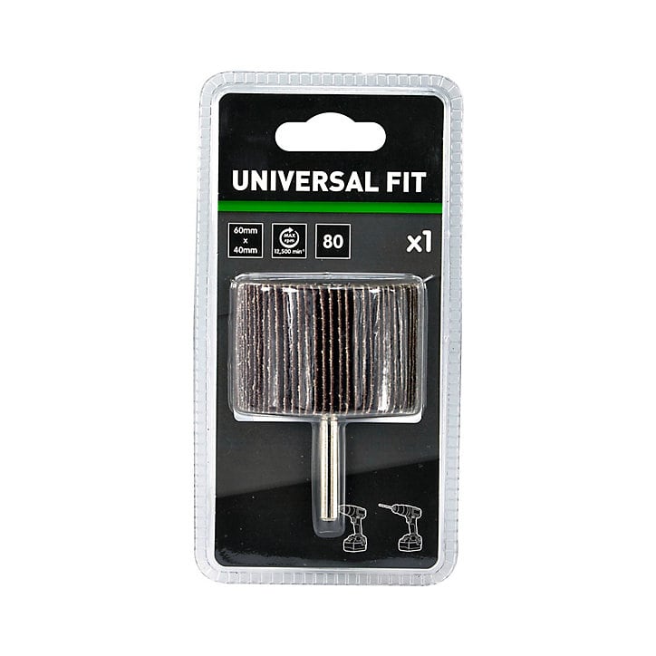 Rouleau abrasif Universal pour perceuse 60 x 40 mm, Grain 180