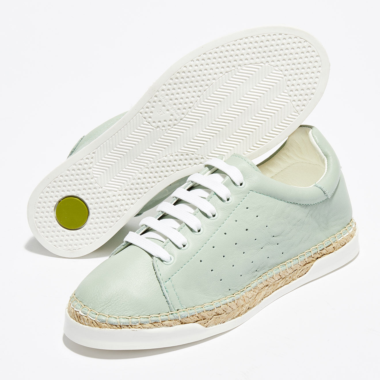 Canal Saint Martin Baskets espadrilles en Cuir Lancry vertes