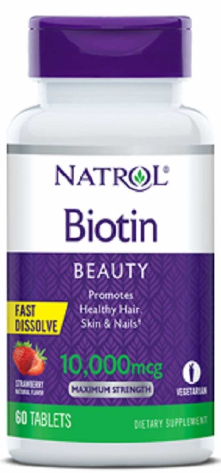 Natrol Biotina 10.000 mcg Dissolução Rápida 60 Comprimidos