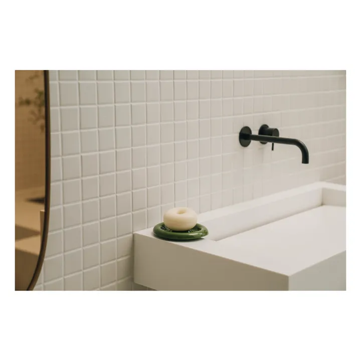Kinfill Porte-savon en porcelaine Halo | Vert foncé