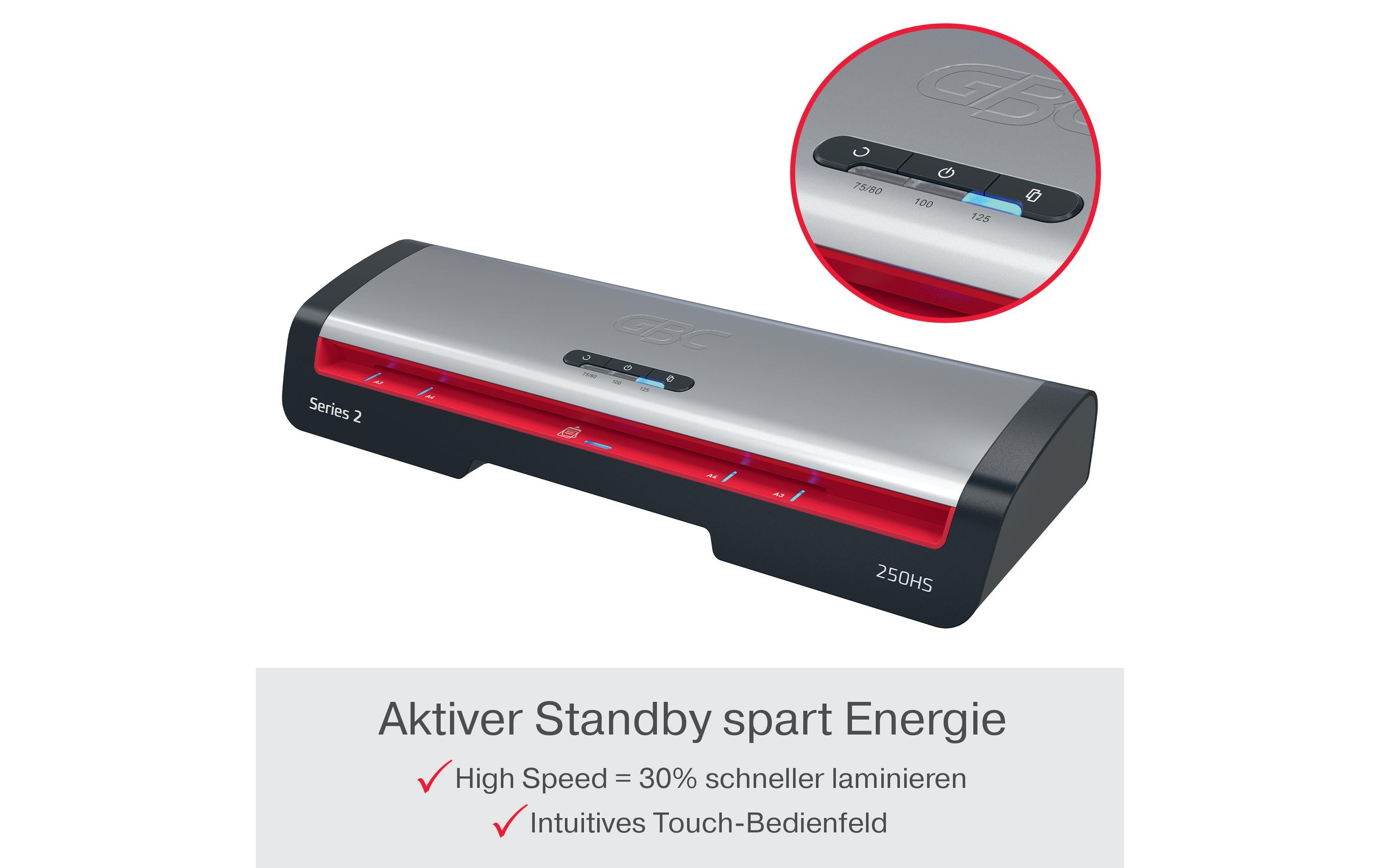 Heisslaminator 250HS A3 125 µm<br>Schnelles A3 Heisslaminiergerät mit automatischer Abschaltung