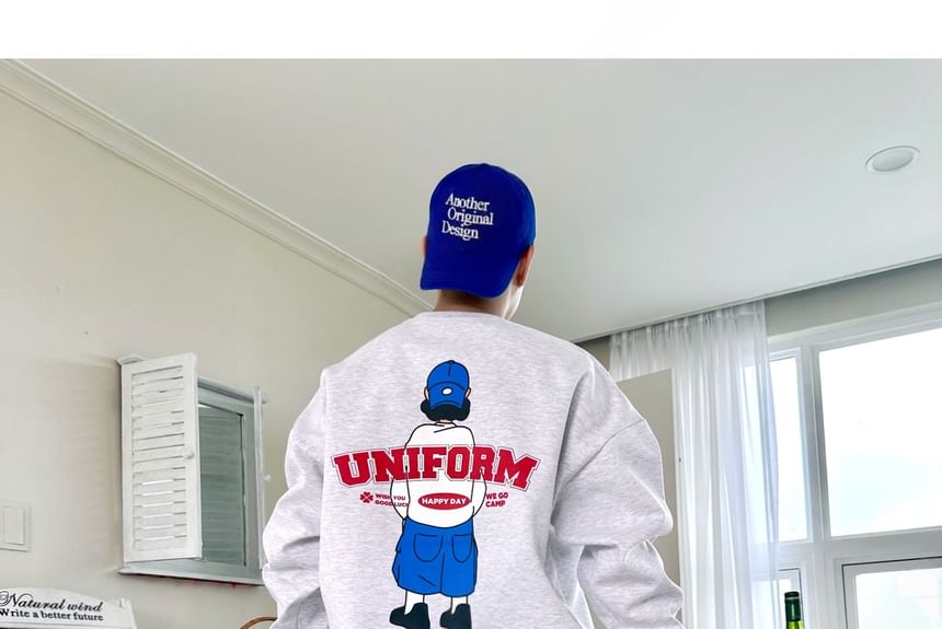SeoulPop - Cartoon Print Loose-Fit Sweatshirt