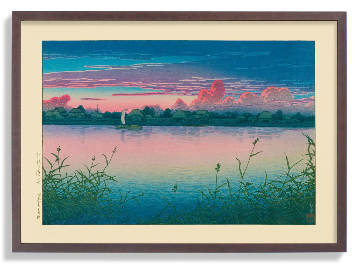 Frühherbst in Urayasu Kunstdruck von Hasui