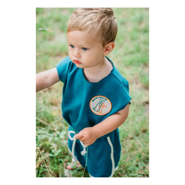 Bonnie & The Gang Combinaison Ziggy Coton Bio | Bleu Vert
