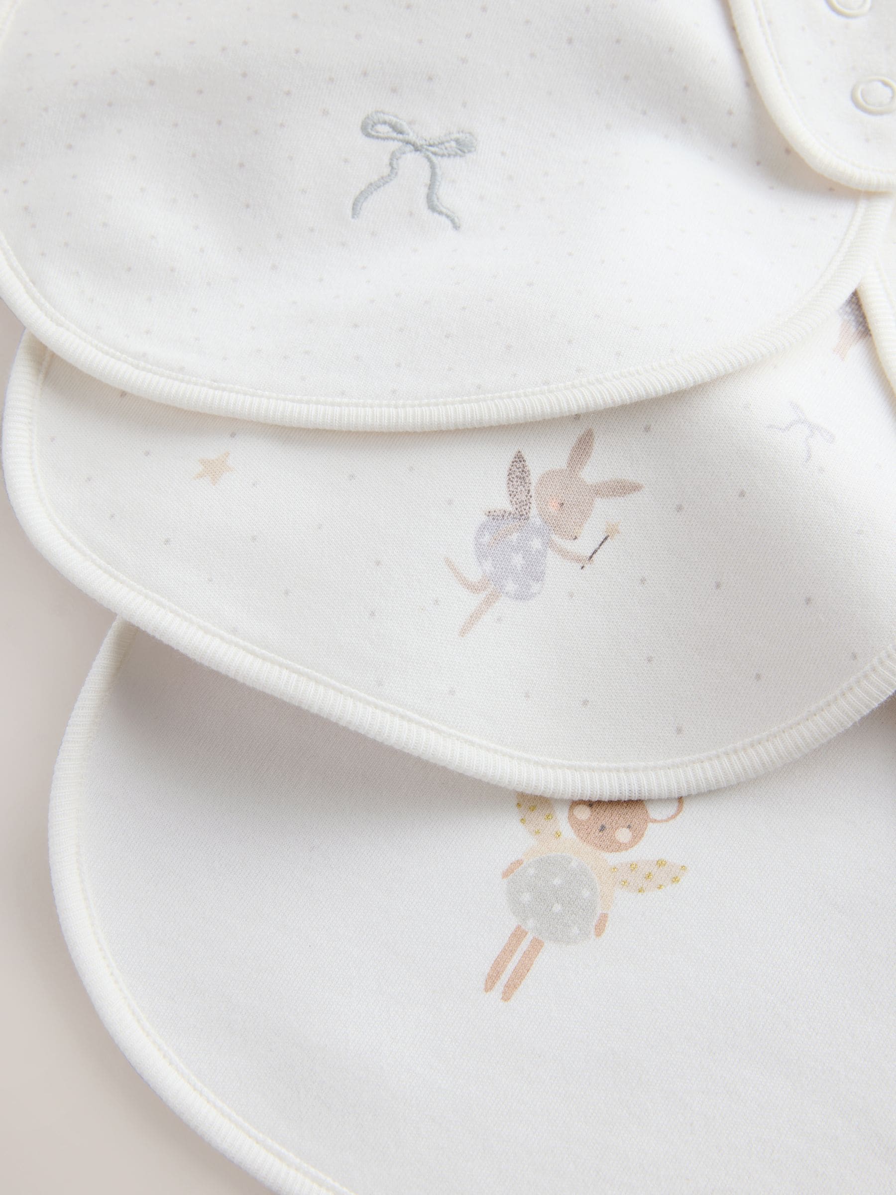 Ecru Fairy Mouse - Verpakking met 3 babyslabbetjes